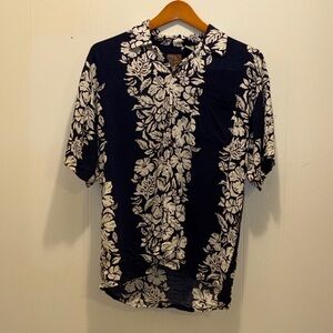 Pineapple Connection Womens Hawaiian shirt Hibiscus Pattern Large FREE SHIPPING